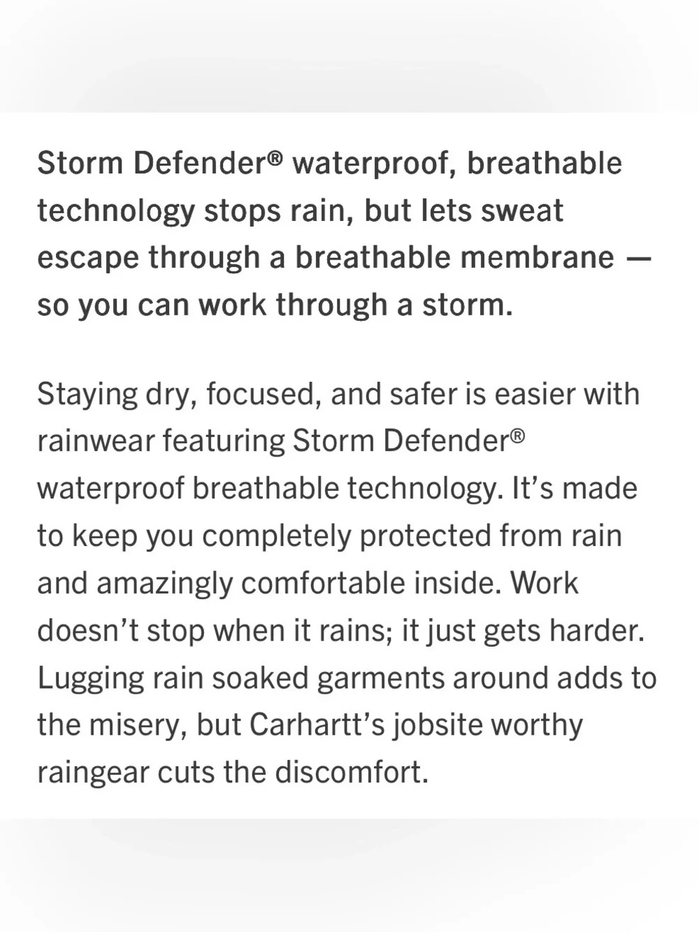 Carhartt water resistant